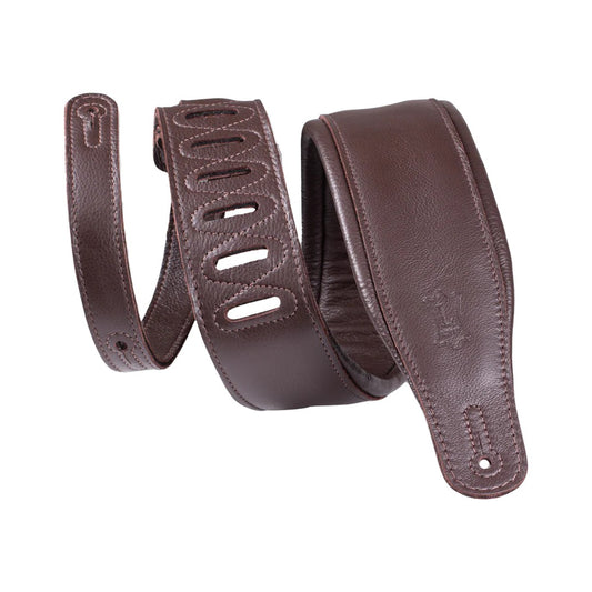 Levy's 2.5 inch Wide Like Butter Leather Guitar Strap - Black