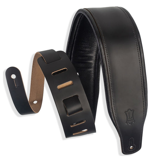 Levy's M26PD-BLK 3 inch Top Grain Leather Strap - Black
