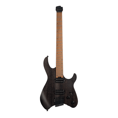 Cort Space G6MS Headless Guitar - Semi Gloss Trans Black with Bag