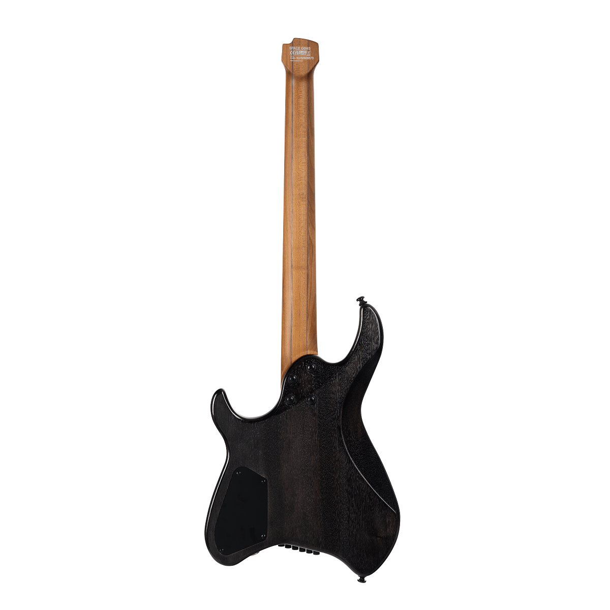 Cort Space G6MS Headless Guitar - Semi Gloss Trans Black with Bag