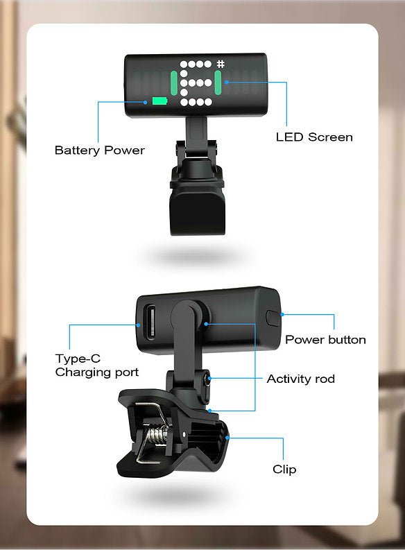 Swiff Audio A10R Rechargeable Clip-On-Tuner