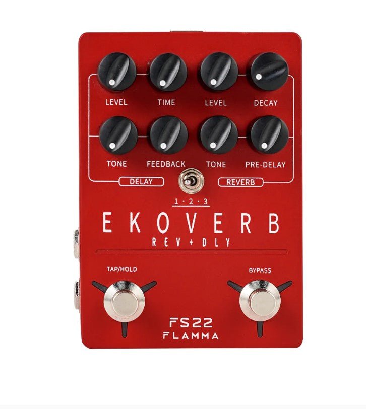 FLAMMA FS22 EKOVERB GUITAR STEREO DUAL REVERB DELAY EFFECTS PEDAL